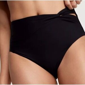 Calia High Waist Swim Bottoms Tummy Control Twist Front Black Size‎ Small NEW
